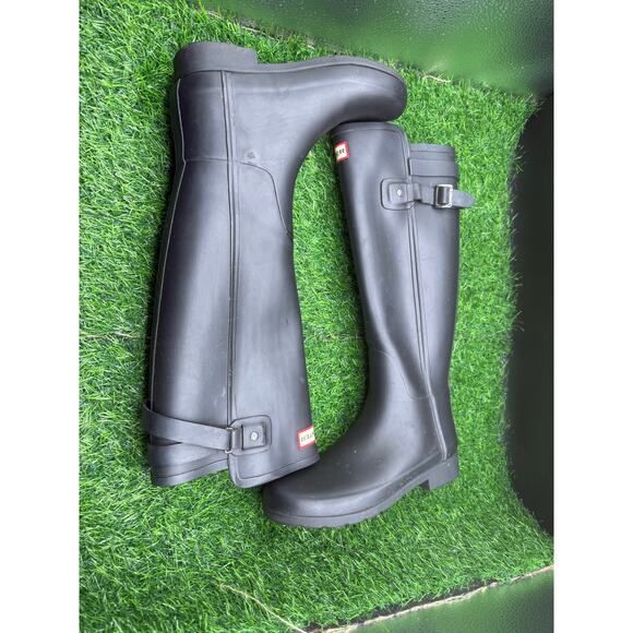 Hunter- Tall Rain Boots- Black- Size 6W - Picture 4 of 10